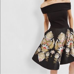Ted Baker Airlo Black Fit and Flare Mini Dress